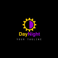 day night illustration logo design