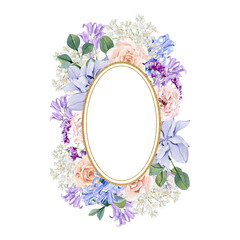 Violet floral bouquet watercolor illustration with hand drawn boho flower, peonies, wildflowers, spring elegant garden flowers in color trandy very peri. Bohemian bouquet illustration for wedding card