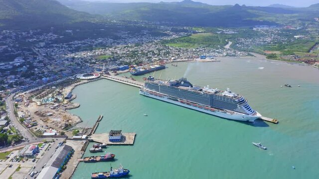 Scenic View Of Taino Bay In Puerto Plata Dominican Republic - Aerial shot