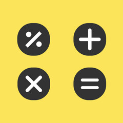 Obraz premium Set of flat calculator icons in trendy flat style isolated on background. Symbols for your website and app design, UI.