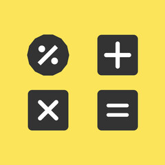 Set of flat calculator icons in trendy flat style isolated on background. Symbols for your website and app design, UI.