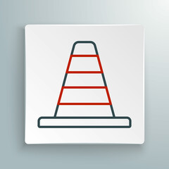 Line Traffic cone icon isolated on white background. Colorful outline concept. Vector