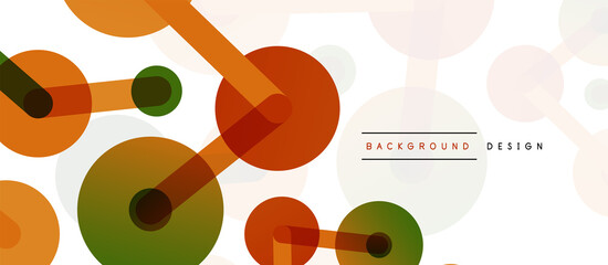 Line points connections geometric abstract background. Circles connected by lines. Trendy techno business template for wallpaper, banner, background or landing