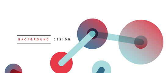 Abstract background. Round dots connected by lines. Trendy techno business template for wallpaper, banner, background or landing