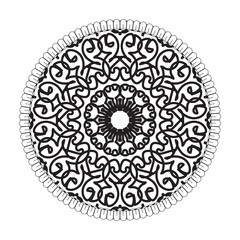 Circular pattern in the form of mandala with flower for henna mandala tattoo decoration