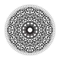 Circular pattern in the form of mandala with flower for henna mandala tattoo decoration