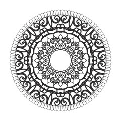 Circular pattern in the form of mandala with flower for henna mandala tattoo decoration