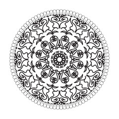 Circular pattern in the form of mandala with flower for henna mandala tattoo decoration