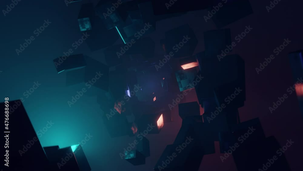 Poster colorful futuristic looping and rotating tunnel animation