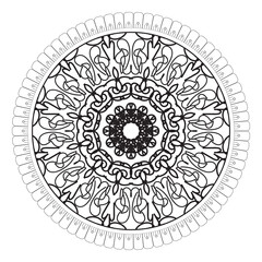 Circular pattern in the form of mandala with flower for henna mandala tattoo decoration