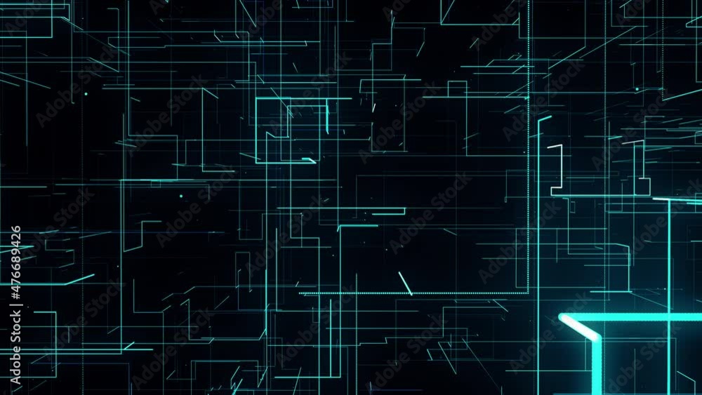 Poster geometric mesh from 3d render of web textures in space. cyber information matrix with online generat