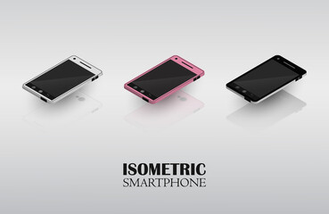 Vector isometric smartphone.