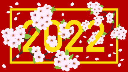 2022 in the frame of the  cherry blossom