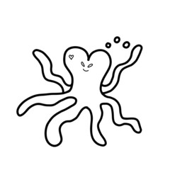 Cute jellyfish. Vector illustration in the style of a doodle