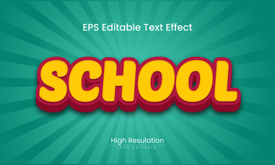 School 3d text effect and essay editable 