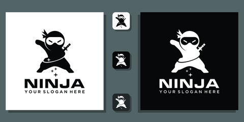 ninja symbol character warrior samurai with app template  © Ingga  Muntiara