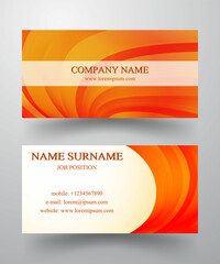 Business card. Orange abstract pattern on a white background. Vector illustration.