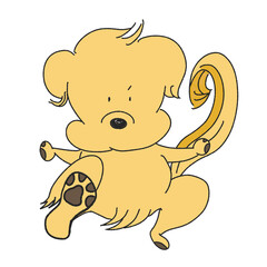 空手キックをする犬