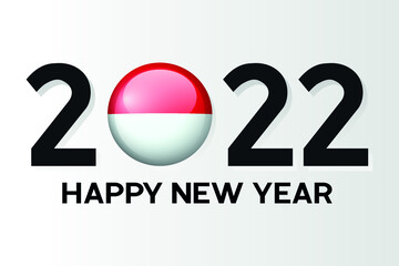 2022 Happy new year Indonesia typography vector desig