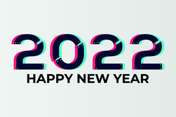 2022 Happy new year modern typography vector design backgroun