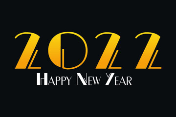 2022 Happy new year new typography vector design