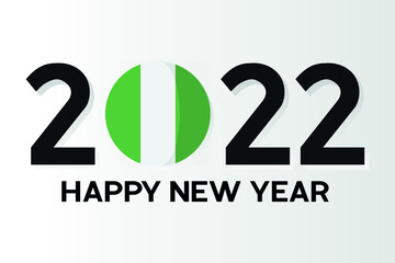 2022 Happy new year Nigeria Flag typography vector design