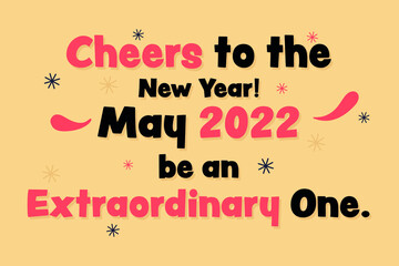 Cheers to the new year 2022 typography vector design