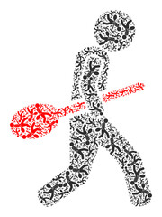 Vector spoon robber icon mosaic. Spoon robber composition is composed from scattered recursive spoon robber elements. Recursive composition from spoon robber icon.