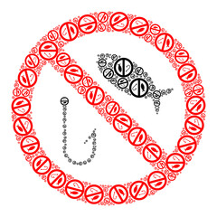 Vector stop fishing icon collage. Stop fishing composition is created from repeating recursive stop fishing items. Recursive composition from stop fishing icon.