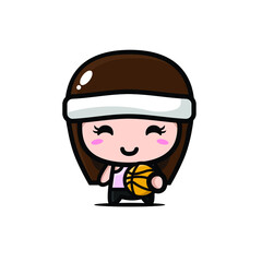 Girl playing basketball