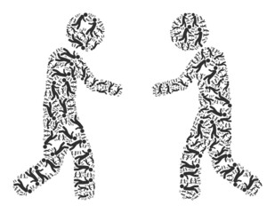 Vector friends meeting icon composition. Friends meeting composition is organized of random self friends meeting parts. Recursion composition from friends meeting icon.