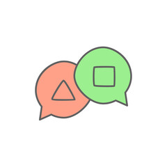 Dialogue Icon in color icon, isolated on white background 