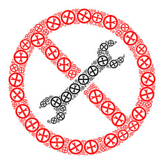 Vector stop repair icon composition. Stop repair composition is done of random self stop repair pictograms. Recursive composition from stop repair icon.