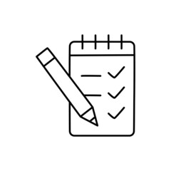To-do-list Icon  in black line style icon, style isolated on white background