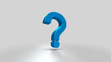 3D illustrations blue question marks for business, corporate and advertising