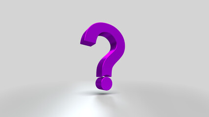 3D illustrations purple question marks for business, corporate and advertising