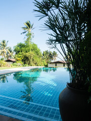 Blue pool on a private luxury villa in Phuket, Thailand