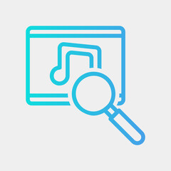 Fototapeta premium Music search icon in gradient style about marketing and seo, use for website mobile app presentation
