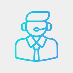 Customer service icon in gradient style about marketing and seo, use for website mobile app presentation