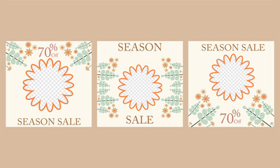 season sale social media post template