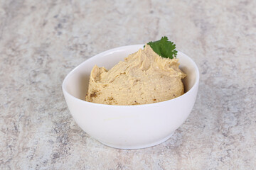 Traditional Jewish Hummus with olive oil