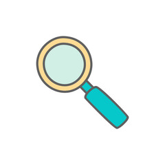 Search Icon in color icon, isolated on white background 