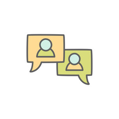 Dialogue Icon in color icon, isolated on white background 