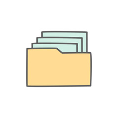 File Folder Icon in color icon, isolated on white background 