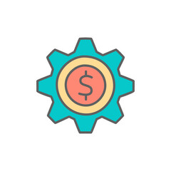 Money making Icon in color icon, isolated on white background 