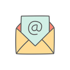 Email Icon in color icon, isolated on white background 