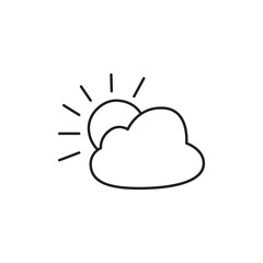 Weather Icon  in black line style icon, style isolated on white background