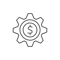 Money making Icon  in black line style icon, style isolated on white background