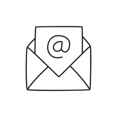 Email Icon  in black line style icon, style isolated on white background