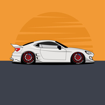 Car Sport Drift Icon Illustration